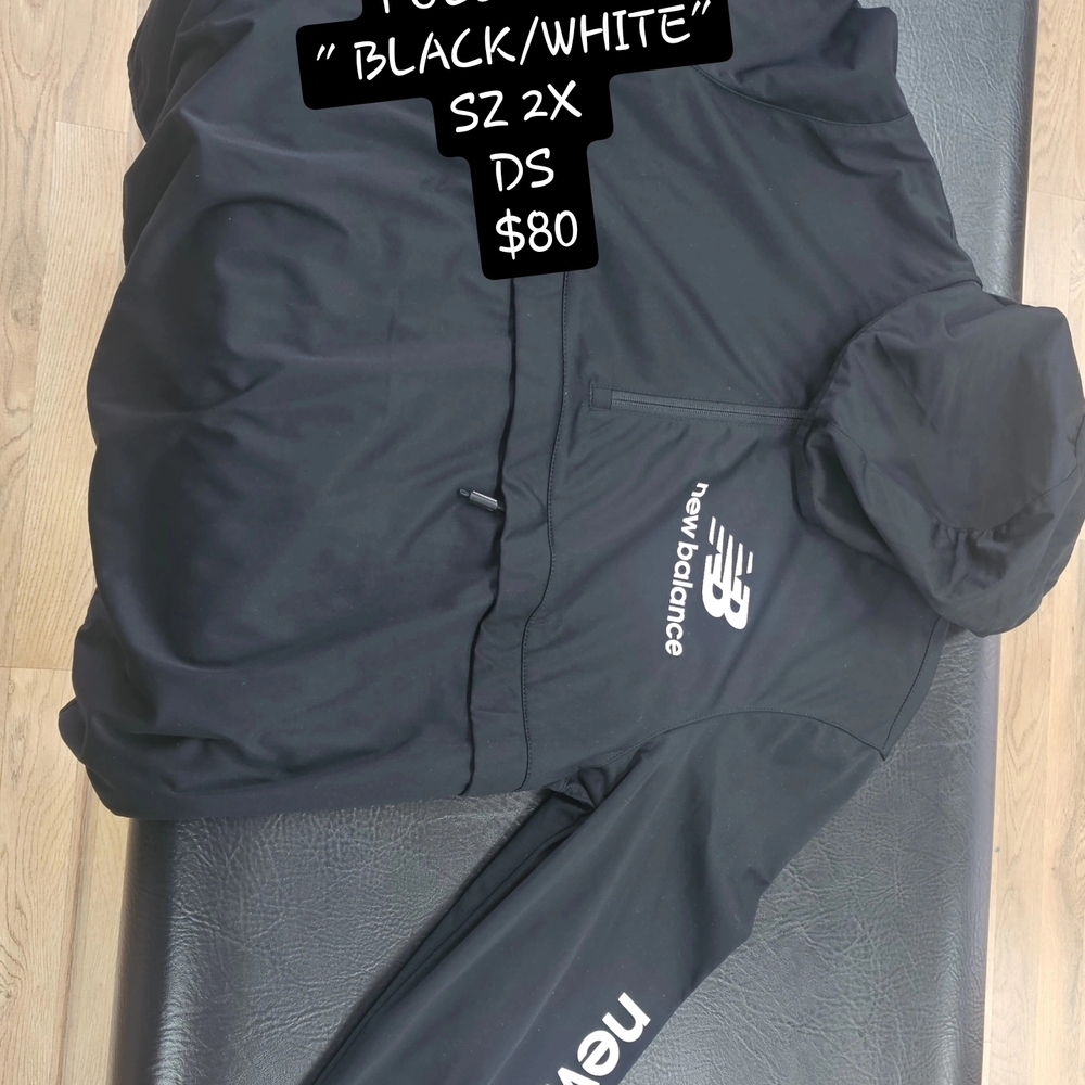 New Balance Black and White Hoodie - Size 2X